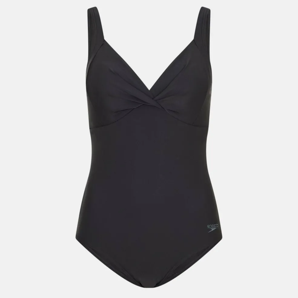 Womens Shaping Cross Knot Swimsuit Black