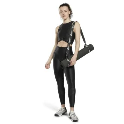 Women's Shiny Yoga Scribble Cropped Vest