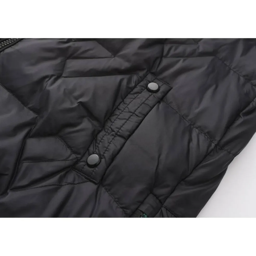 Women's Short Duck Down Funnel Neck Long Sleeve Down Jacket