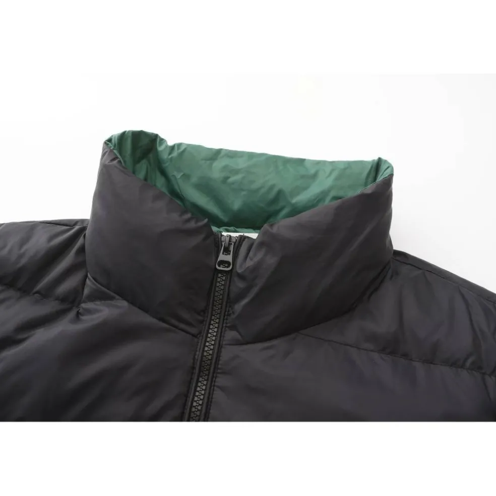 Women's Short Duck Down Funnel Neck Long Sleeve Down Jacket