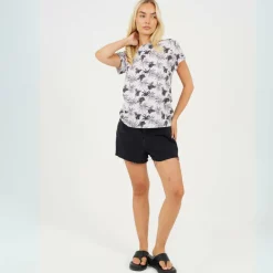 Womens Short Sleeve T-Shirt with Palm Tree Print