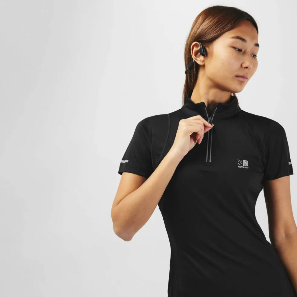 Womens Short Sleeve 1/4 Zip T-Shirt
