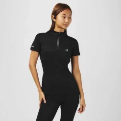 Womens Short Sleeve 1/4 Zip T-Shirt