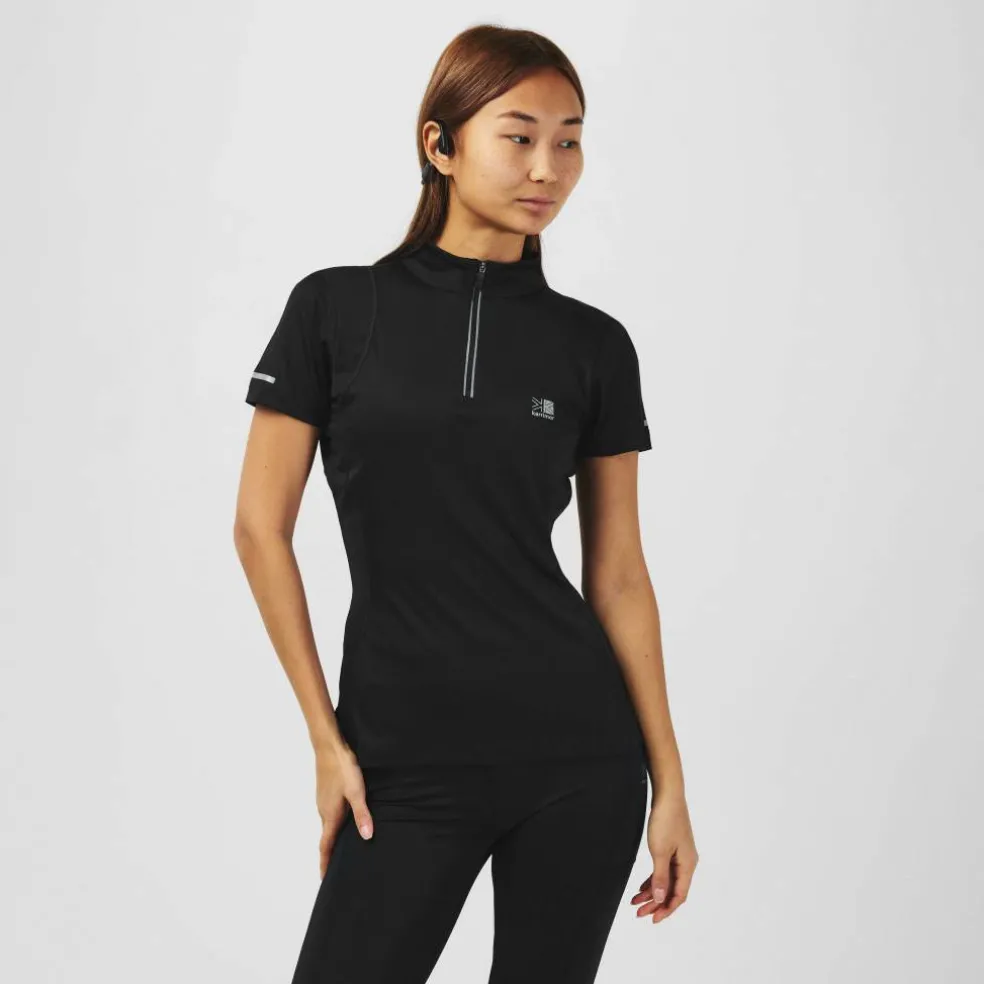 Womens Short Sleeve 1/4 Zip T-Shirt