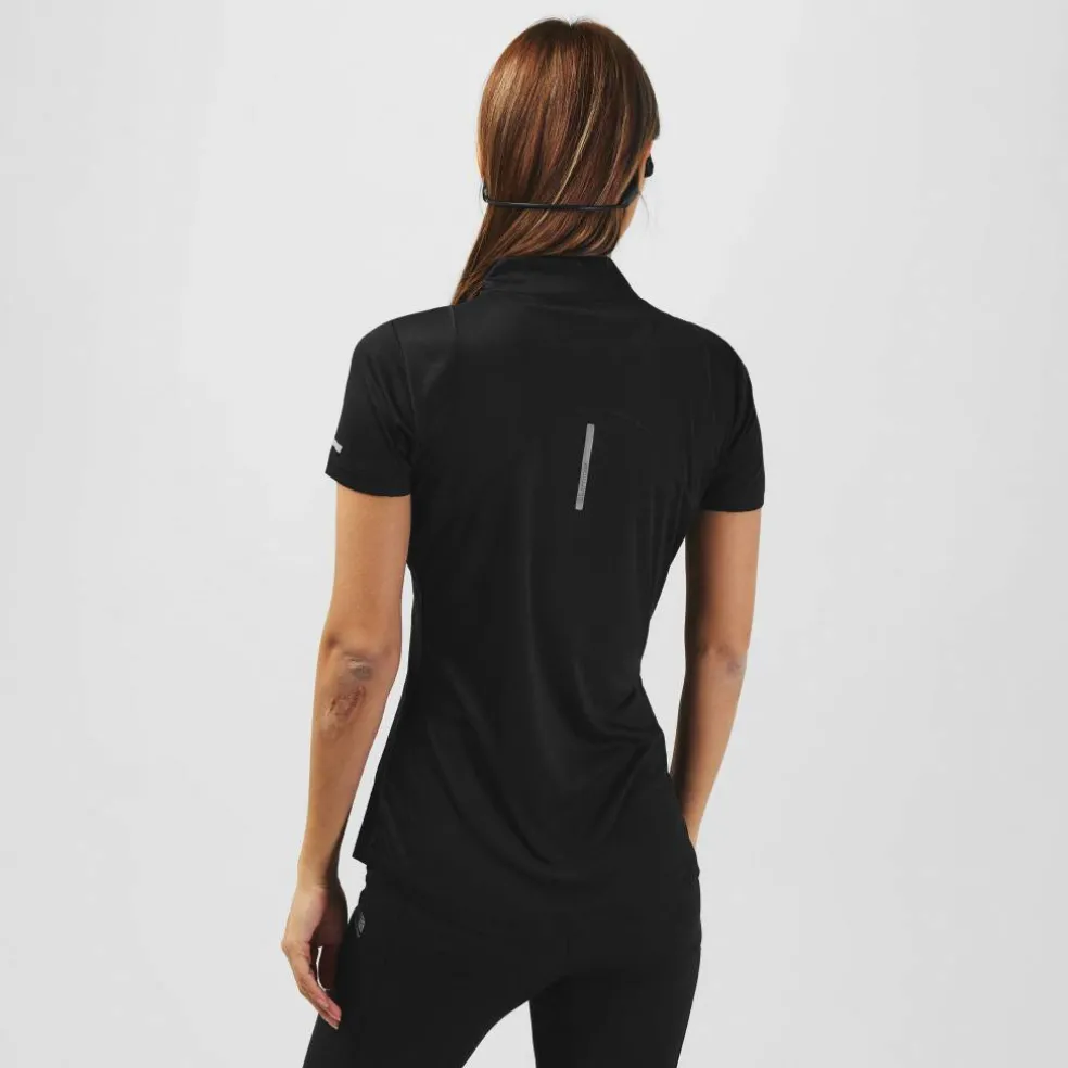 Womens Short Sleeve 1/4 Zip T-Shirt