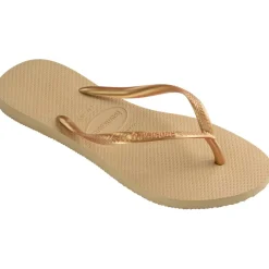 Women's Slim Dark Brown Metal Flip Flops