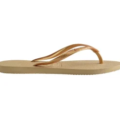Women's Slim Dark Brown Metal Flip Flops