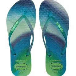Women's Slim Metallic Rainbow Flip Flops