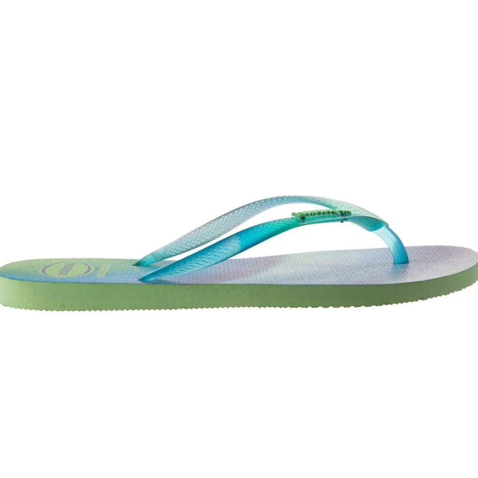 Women's Slim Metallic Rainbow Flip Flops