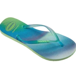Women's Slim Metallic Rainbow Flip Flops