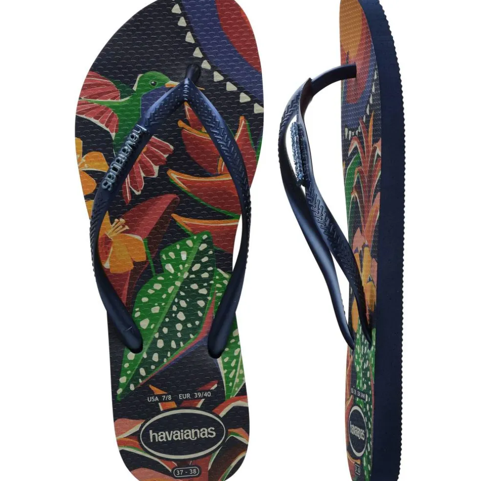 Women's Slim Tropical Salmon Flip Flops