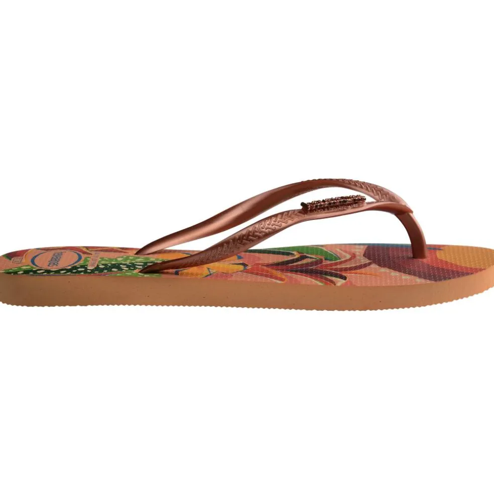 Women's Slim Tropical Salmon Flip Flops