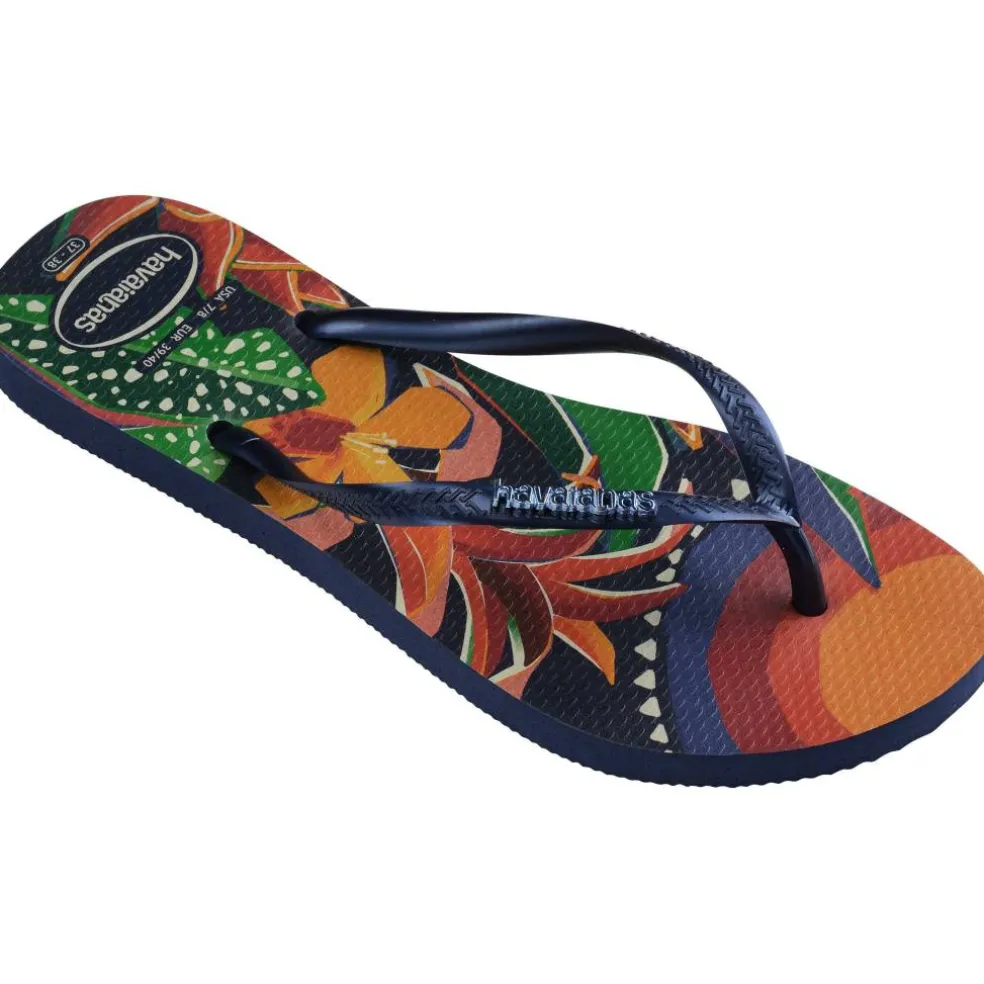 Women's Slim Tropical Salmon Flip Flops