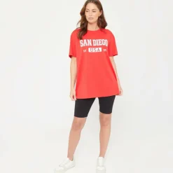 Women's Slogan T-Shirt and Cycling Shorts Coord