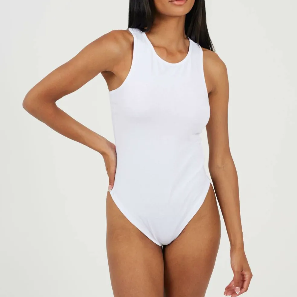 Womens Soft Jersey Racer Back Bodysuit