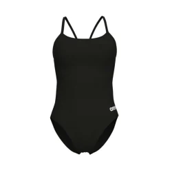 Womens Solid Lace Back Swimsuit