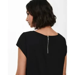 Women's Solid Short-Sleeve Blouse