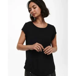 Women's Solid Short-Sleeve Blouse