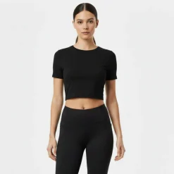 Women's Sophie Habboo Cropped Short-Sleeve Performance Gym Top