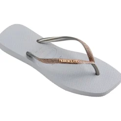 Women's Square Glitter Flip Flops