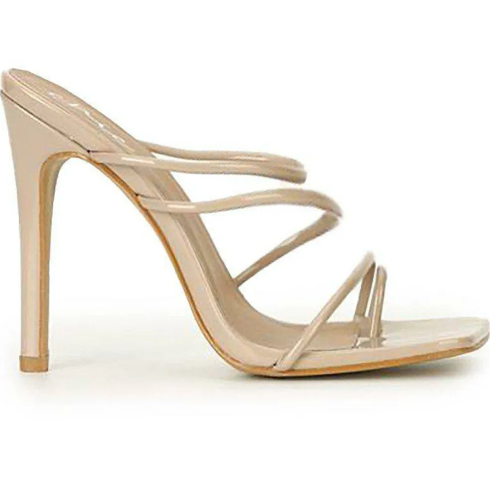 Women's Square Toe Loop Strap Flat Sandal