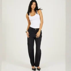 Womens Straight Leg Denim Jeans