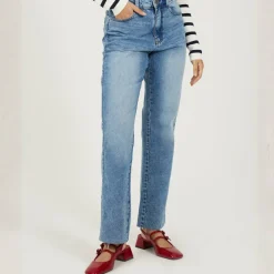 Womens Straight Leg Denim Jeans