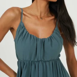 Womens Strappy Mini Dress with Back Tie Detail.