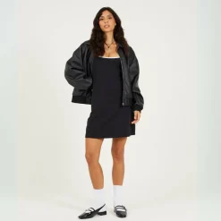 Womens Strappy Mini Dress with Contrast Trims