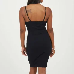 Womens Strappy Puff Bust Mini Dress with Sweetheart Neckline