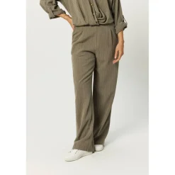 Women's Striped Wide Leg Trousers