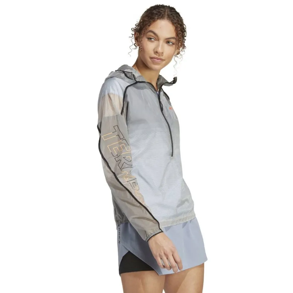 Women's Terrex Agravic Windweave Pro Trail Water Resistant Windproof Long Sleeve Performance Running Jacket