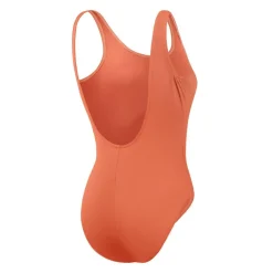 Women's Textured Belted Deep U-Back One Piece Swimsuit