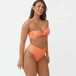 Women's Textured High Waisted Bikini Bottoms