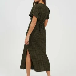 Womens Tie Back Midi A Line Dress