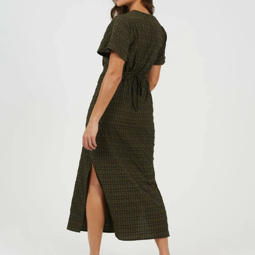 Womens Tie Back Midi A Line Dress