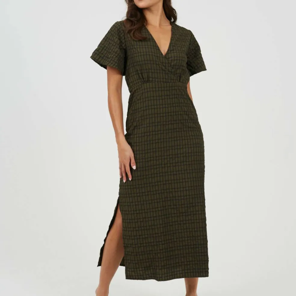 Womens Tie Back Midi A Line Dress