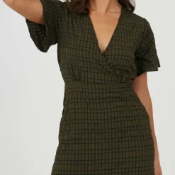 Womens Tie Back Midi A Line Dress