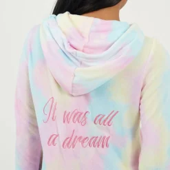 Womens Tie Dye Slim Fit Onesie with Back Embroidery