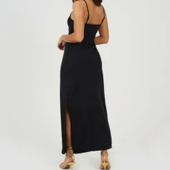 Womens Tie Front Cami Maxi Dress