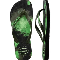 Women's Top Camo Black Moss Flip Flops