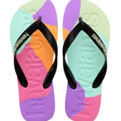 Women's Top Logomania Colors II Black Flip Flops