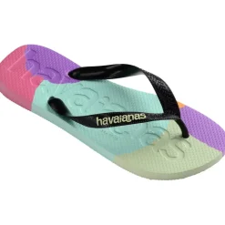 Women's Top Logomania Colors II Black Flip Flops