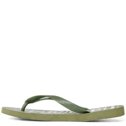 Women's Top Logomania Fashion Green Flip Flops