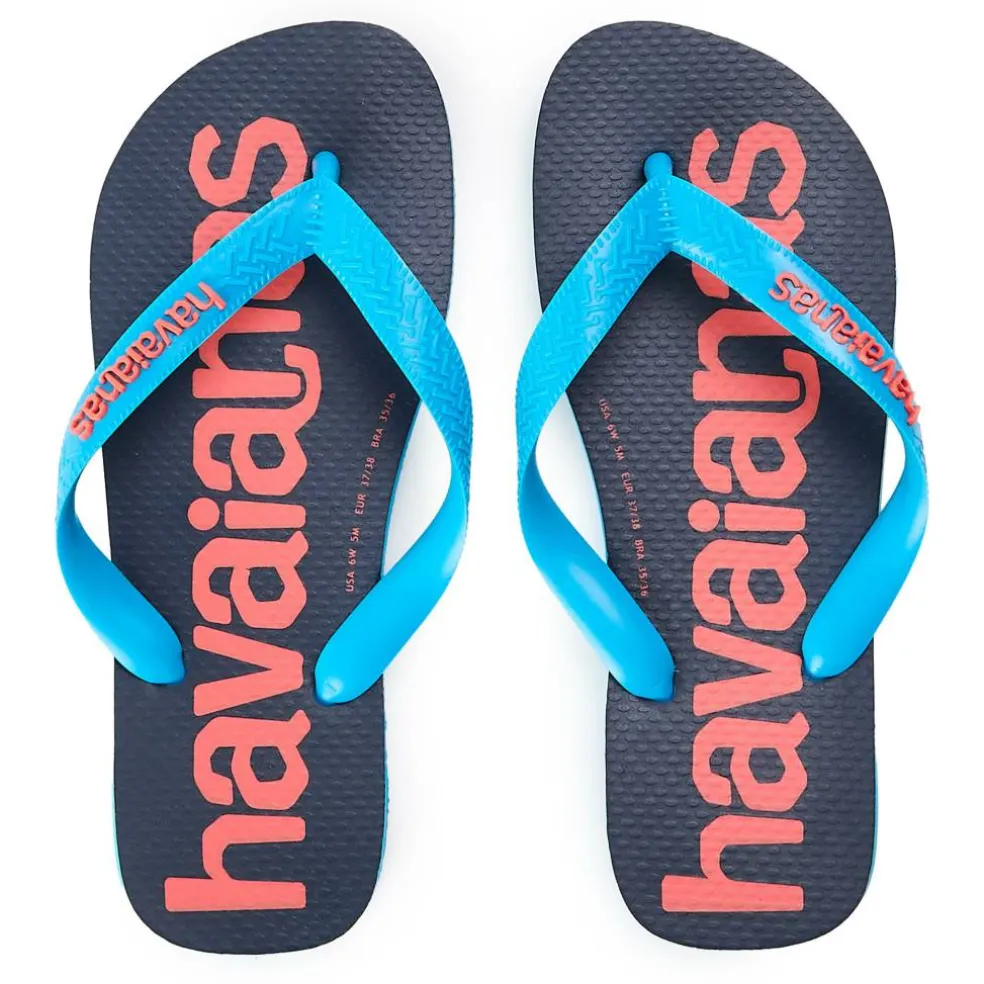 Women's Top Logomania Turquoise Flip Flops