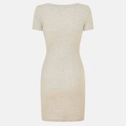 Womens T-shirt Mini Dress with Notch Neck