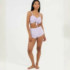 Womens Velour Bralette and Matching Shorts Lounge Set