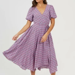 Womens V-neck Floral Wrap Dress