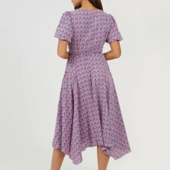 Womens V-neck Floral Wrap Dress