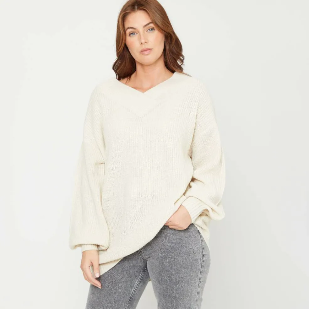 Women's V Slouch Crew Neck Jumper